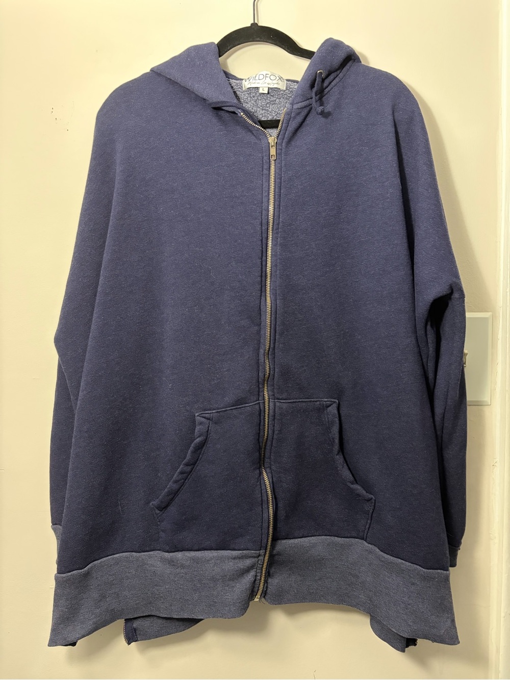 Wildfox Oversized Blue Zip Up